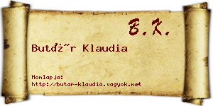 Butár Klaudia névjegykártya